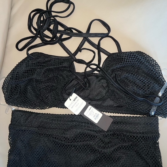 Fashion Nova Black Fishnet Skirt Set - Picture 4 of 5